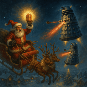 Santa and the daleks at Christmas