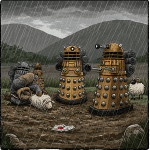 mud-soaked daleks